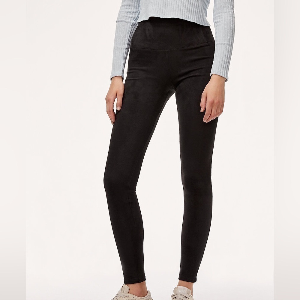 ARITZIA Wilfred Free Daria Dark Gray Vegan Suede Leggings Size S